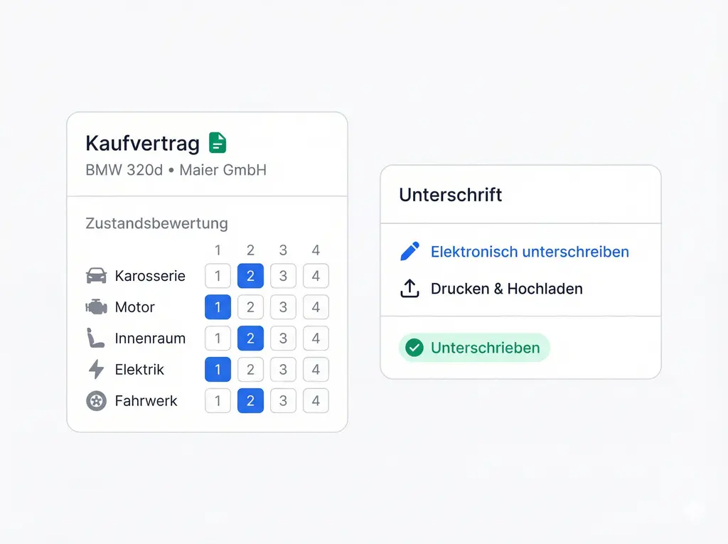 Professionelle Kaufverträge, direkt integriert