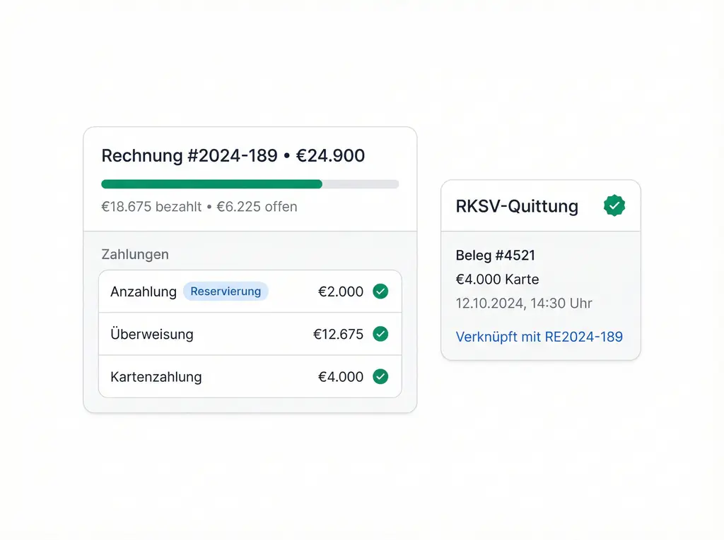 Jede Zahlung verknüpft und dokumentiert