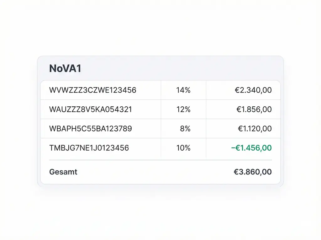 Monatliche NoVA auf einen Blick