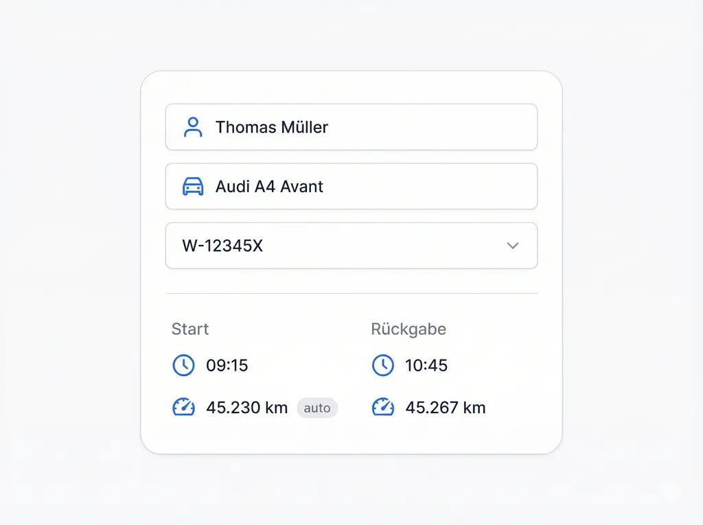 Probefahrt in Sekunden erfassen